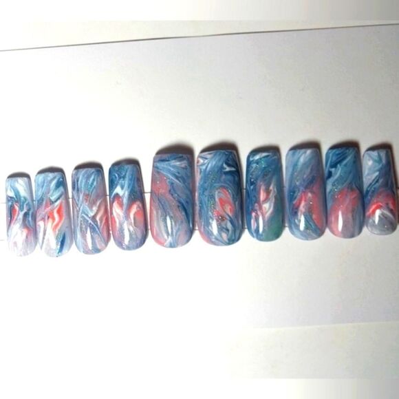 Hand Crafted Custom 10pc small Acrylic presson nails sz Small - Picture 6 of 6